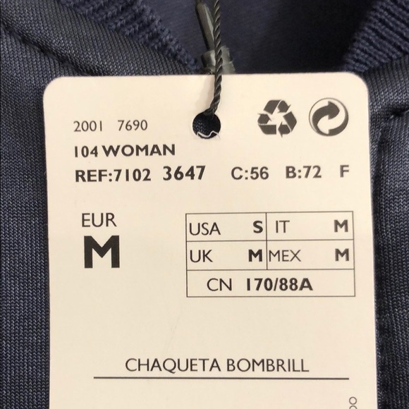 NWT Mango Bomber Jacket in Navy Blue - Picture 5 of 7